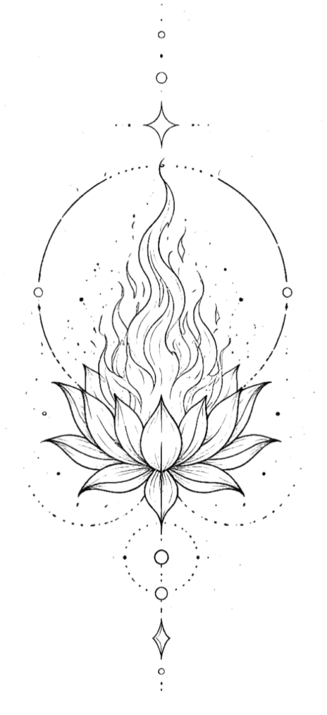 Subtiel spiritueel symbool fineline lotus mandela bloem tattoo Oostende
