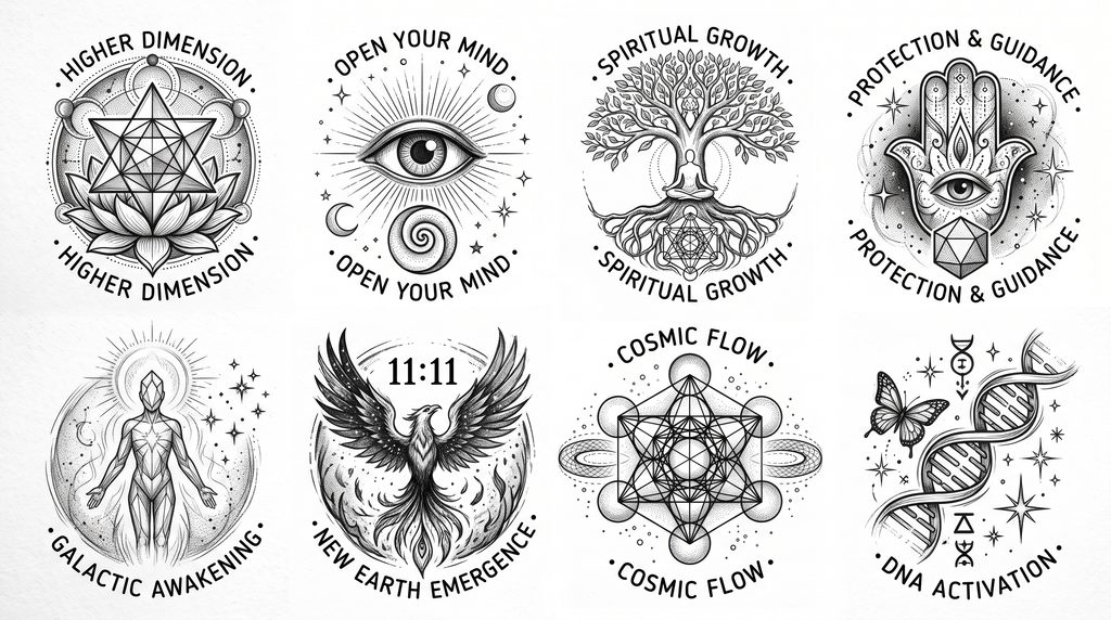 Kwantumfysica en spirituele energie verbinding concept art